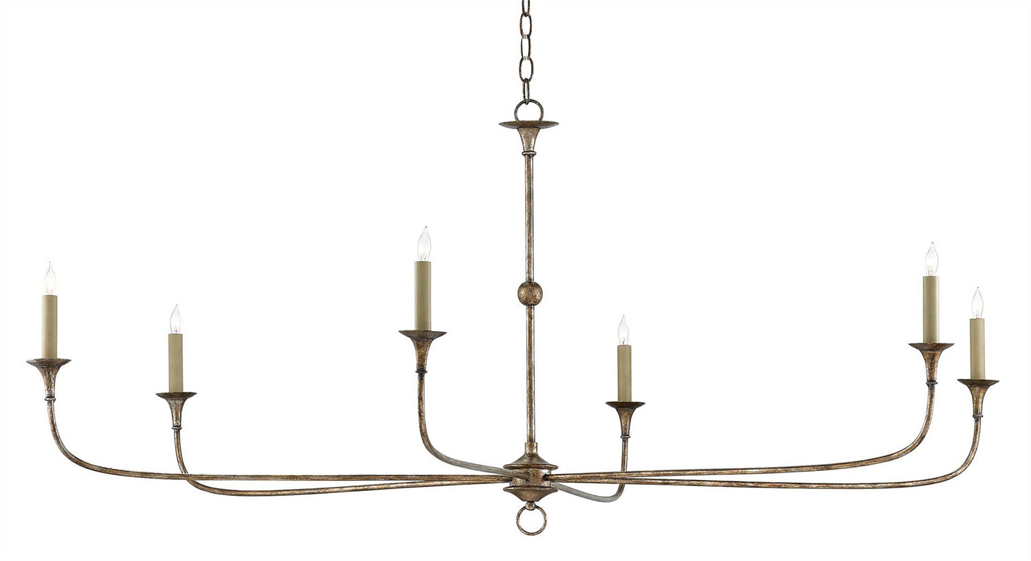 Currey and Company - 9000-0135 - Six Light Chandelier - Pyrite Bronze