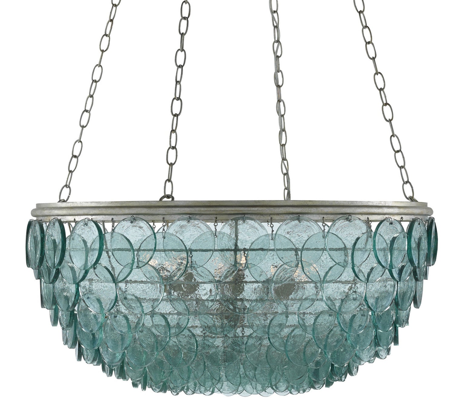 Currey and Company - 9000-0140 - Eight Light Chandelier - Silver Leaf