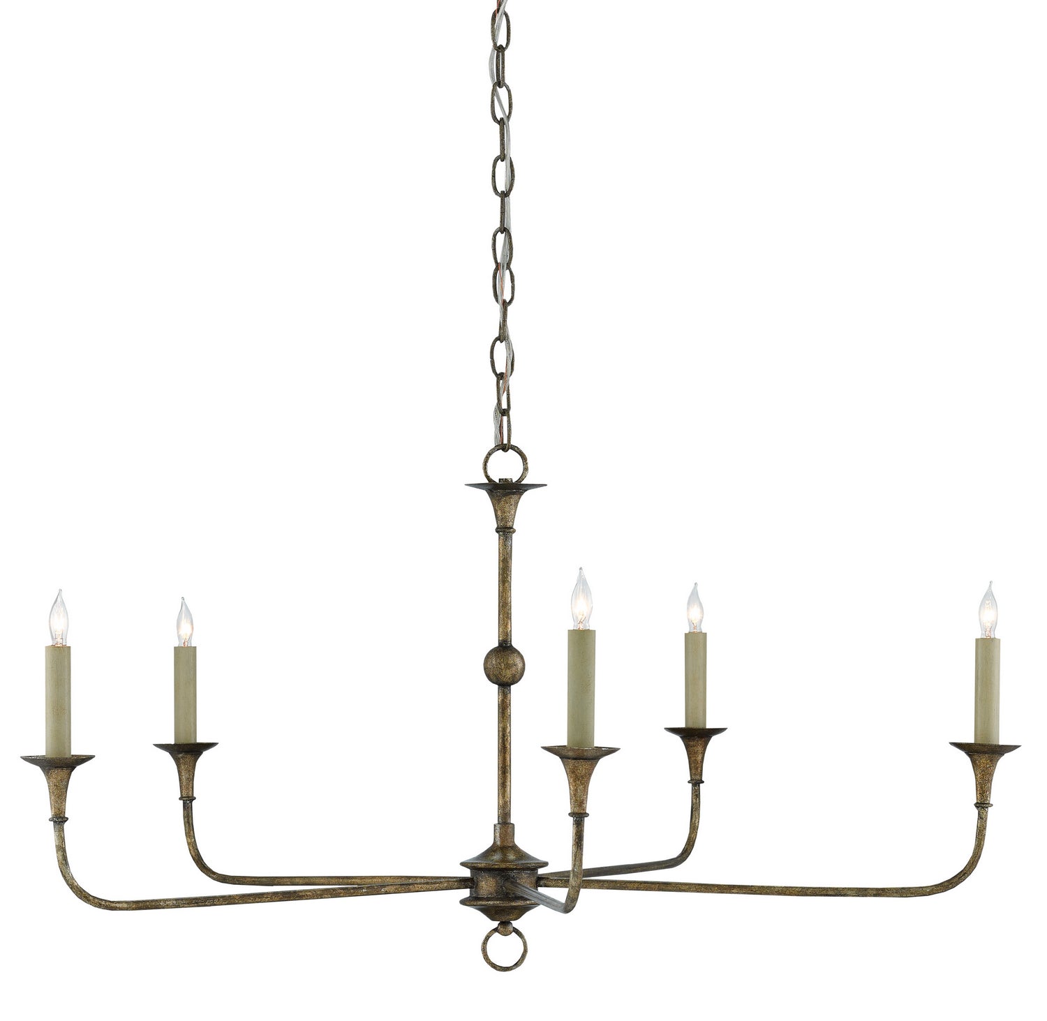 Currey and Company - 9000-0143 - Five Light Chandelier - Pyrite Bronze