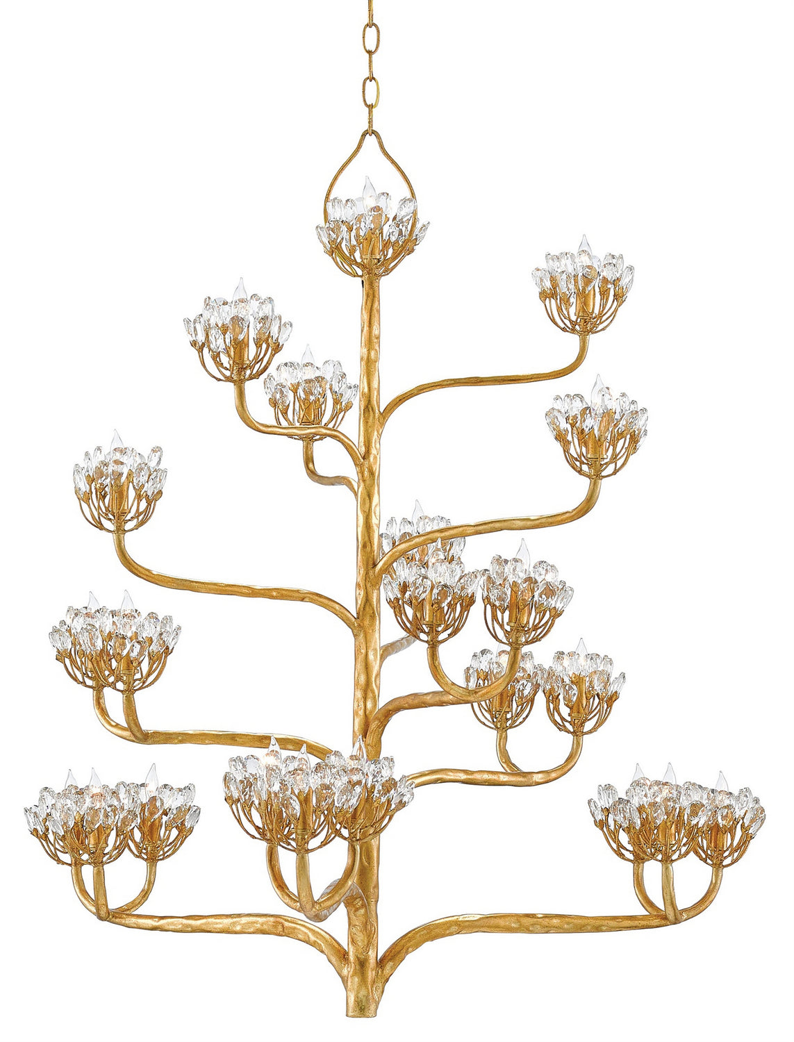 Currey and Company - 9000-0157 - 22 Light Chandelier - Dark Contemporary Gold Leaf