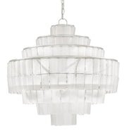 Currey and Company - 9000-0160 - Eight Light Chandelier - Contemporary Silver Leaf/Opaque White