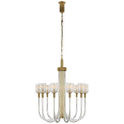 Visual Comfort Signature - KW 5401CRB/AB - Ten Light Chandelier - Reverie - Clear Ribbed Glass and Brass