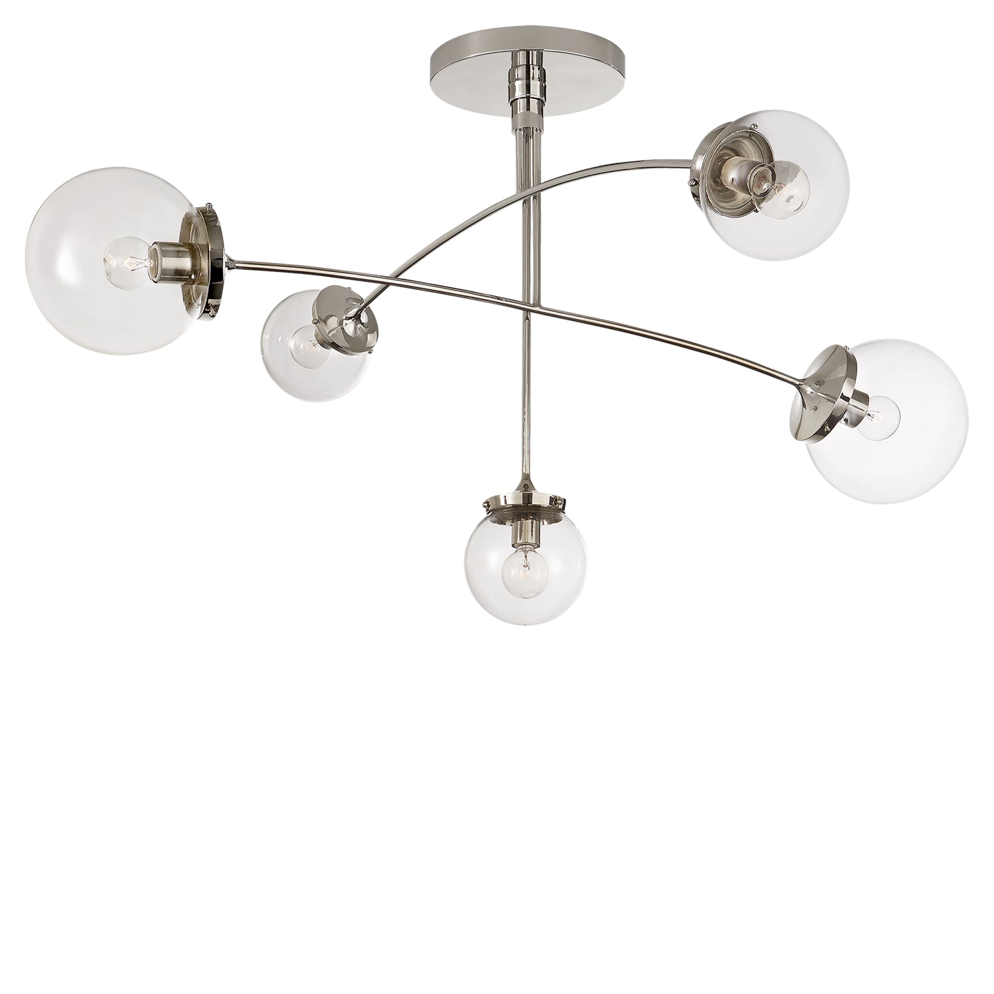 Visual Comfort Signature - KS 5403PN-CG - Five Light Chandelier - Prescott - Polished Nickel