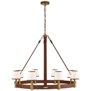 Ralph Lauren - RL 5612NB/SDL-L - Eight Light Chandelier - Riley - Natural Brass and Saddle Leather