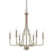 Capital Lighting - 419361AD - Six Light Chandelier - Dawson - Aged Brass