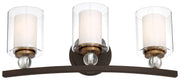 Minka-Lavery - 3073-416 - Three Light Bath - Studio 5 - Painted Bronze w/Natural Brushed Brass