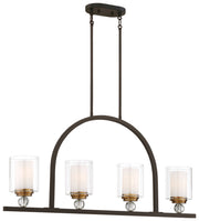 Minka-Lavery - 3074-416 - Four Light Island Pendant - Studio 5 - Painted Bronze W/Natural Brush