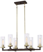 Minka-Lavery - 3046-560 - Six Light Island Pendant - Ainsley Court - Aged Kinston Bronze W/Brushed