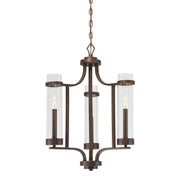 Millennium - 1983-RBZ - Three Light Chandelier - Milan - Rubbed Bronze
