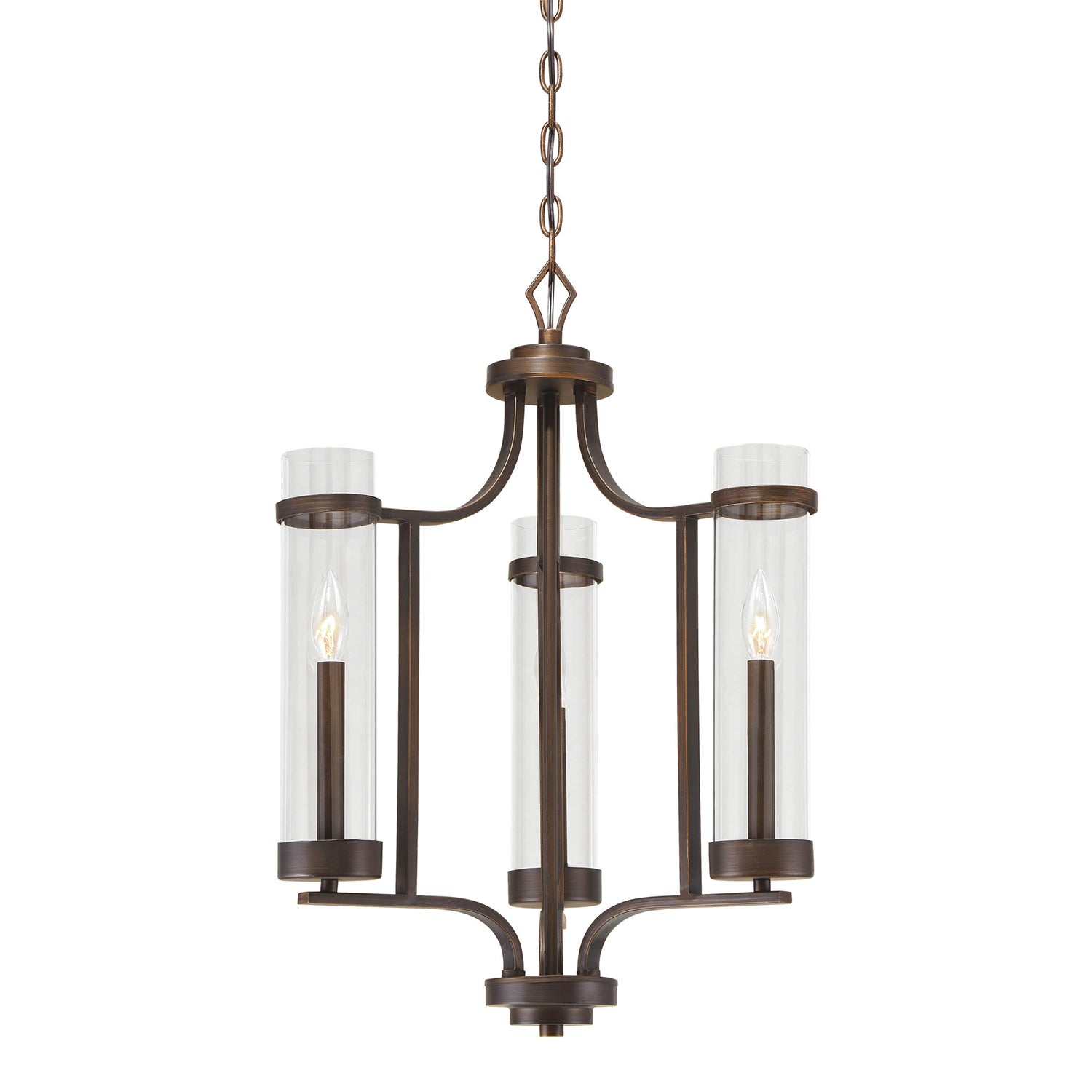 Millennium - 1983-RBZ - Three Light Chandelier - Milan - Rubbed Bronze