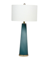 Brianna Iron Blue Hand-Cut Glass Table Lamp