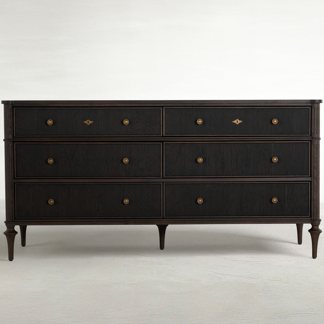 Andrea  Oak Wood Dresser - Dark Stained Oak
