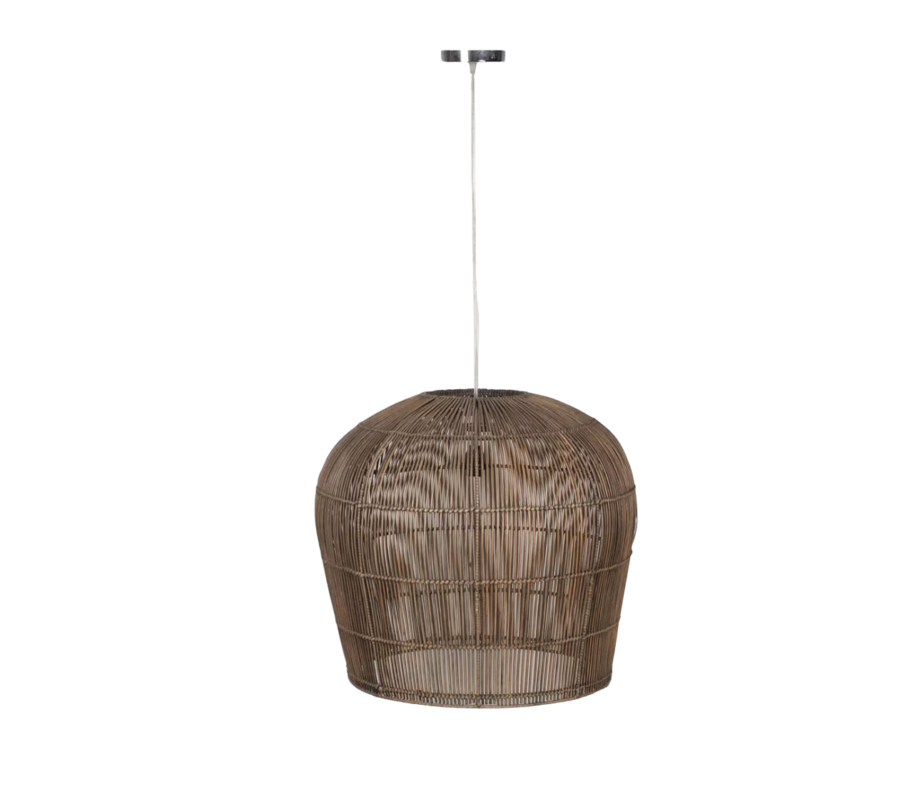 Rattan Tulip Pendant, Grey Patina