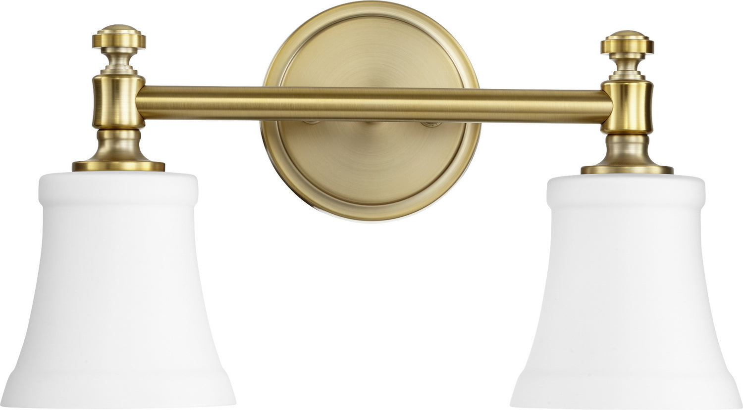 Quorum - 5122-2-80 - Two Light Vanity - Rossington - Aged Brass|Satin Opal