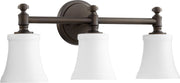 Quorum - 5122-3-186 - Three Light Vanity - Rossington - Oiled Bronze|Satin Opal