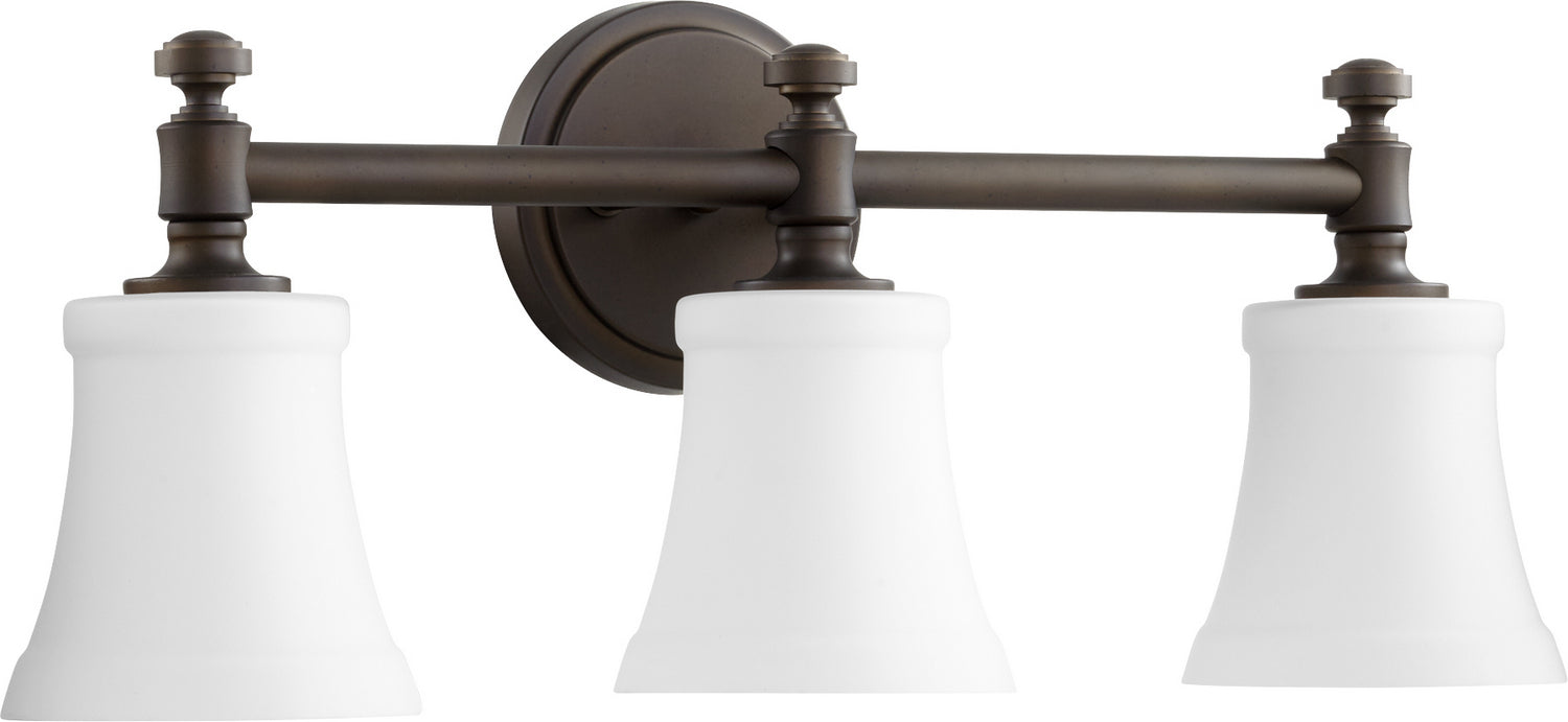 Quorum - 5122-3-186 - Three Light Vanity - Rossington - Oiled Bronze|Satin Opal