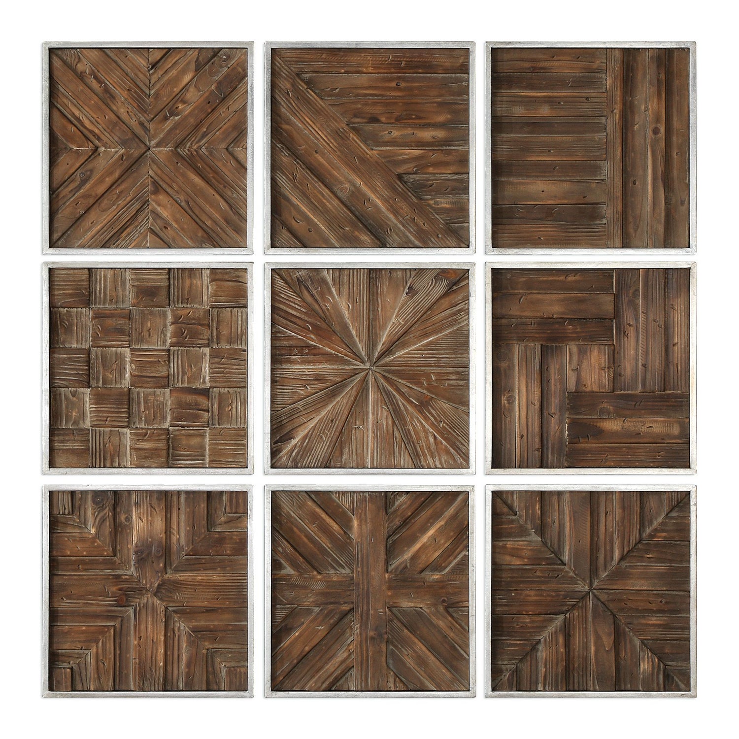 Uttermost - 04115 - Wall Art - Bryndle - Silver Leaf