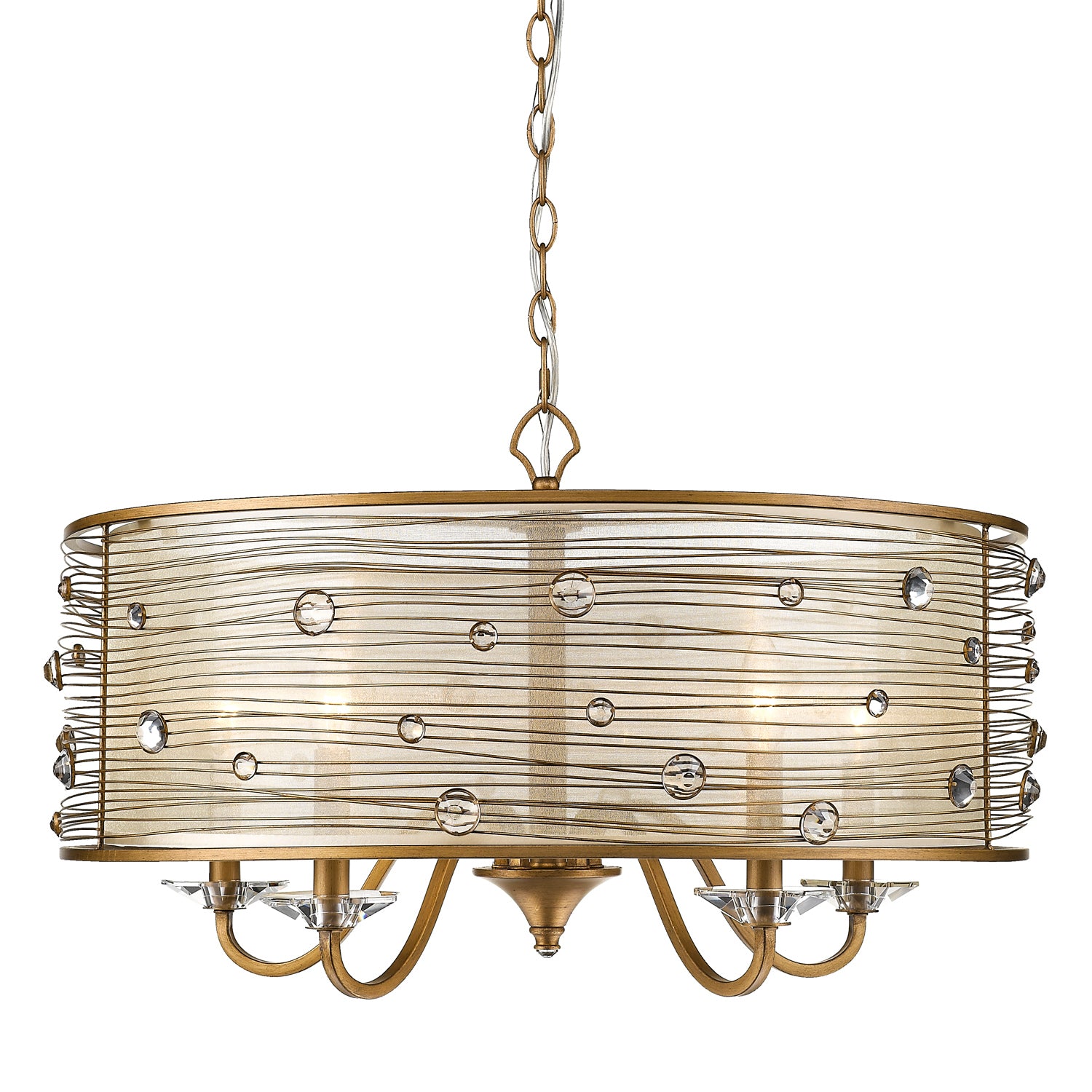 Golden - 1993-5 PG - Five Light Chandelier - Joia - Peruvian Gold