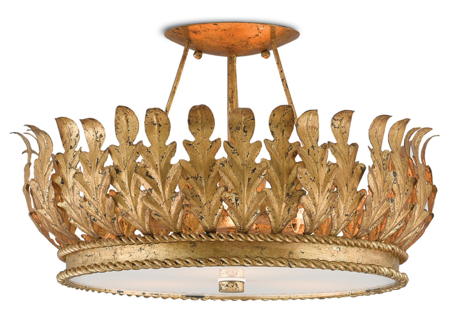 Currey and Company - 9999-0024 - Three Light Semi-Flush Mount - Gold Leaf