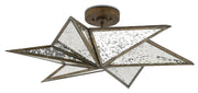 Currey and Company - 9999-0031 - Three Light Semi-Flush Mount - Pyrite Bronze/Raj Mirror