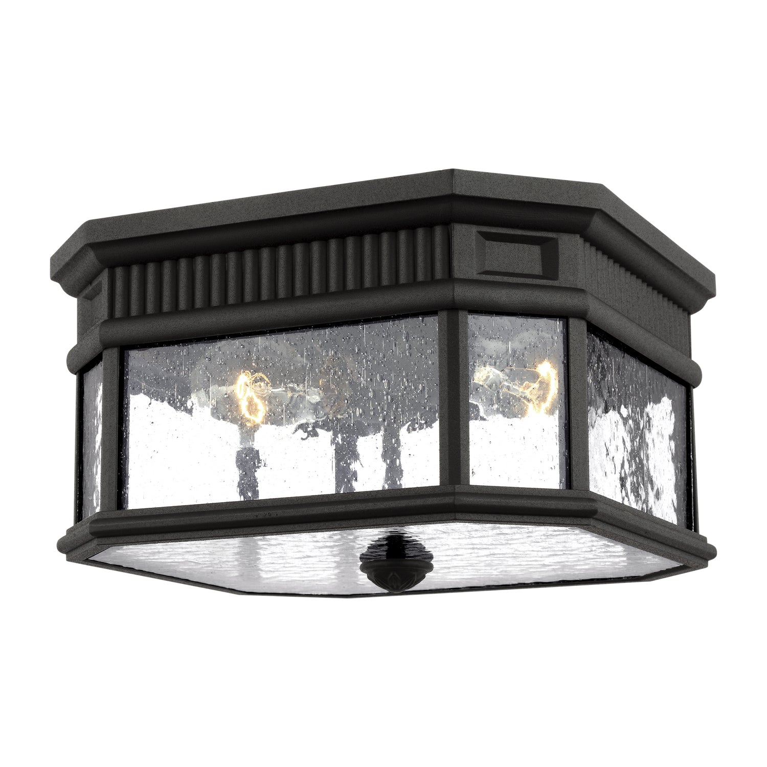 Generation Lighting - OL5433BK - Two Light Outdoor Flush Mount - Cotswold Lane - Black