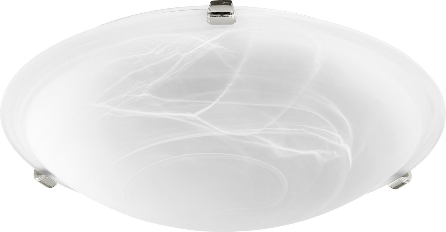 Quorum - 3000-16-62 - Three Light Ceiling Mount - 3000 Ceiling Mounts - Polished Nickel|Faux Alabaster