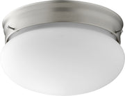 Quorum - 3023-6-65 - One Light Ceiling Mount - 3023 Opal Mushrooms - Satin Nickel|Satin Opal