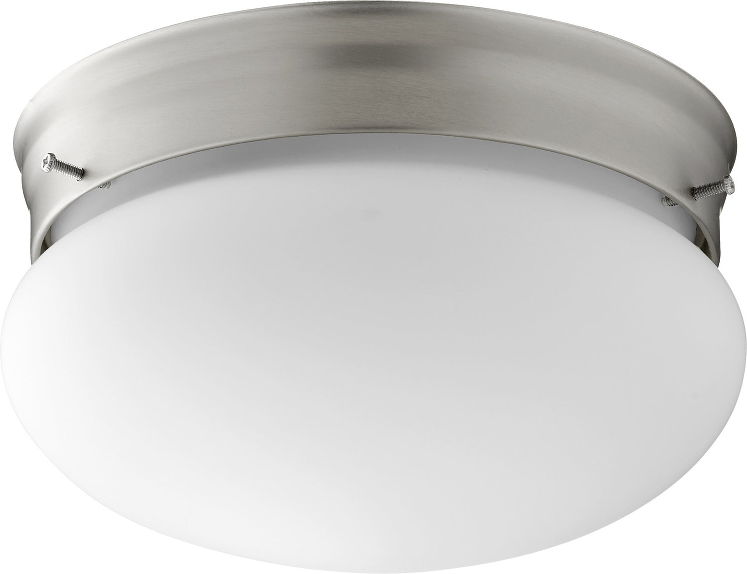 Quorum - 3023-8-65 - Two Light Ceiling Mount - 3023 Opal Mushrooms - Satin Nickel|Satin Opal