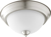 Quorum - 3063-13-65 - Two Light Ceiling Mount - 3063 Ceiling Mounts - Satin Nickel|Satin Opal