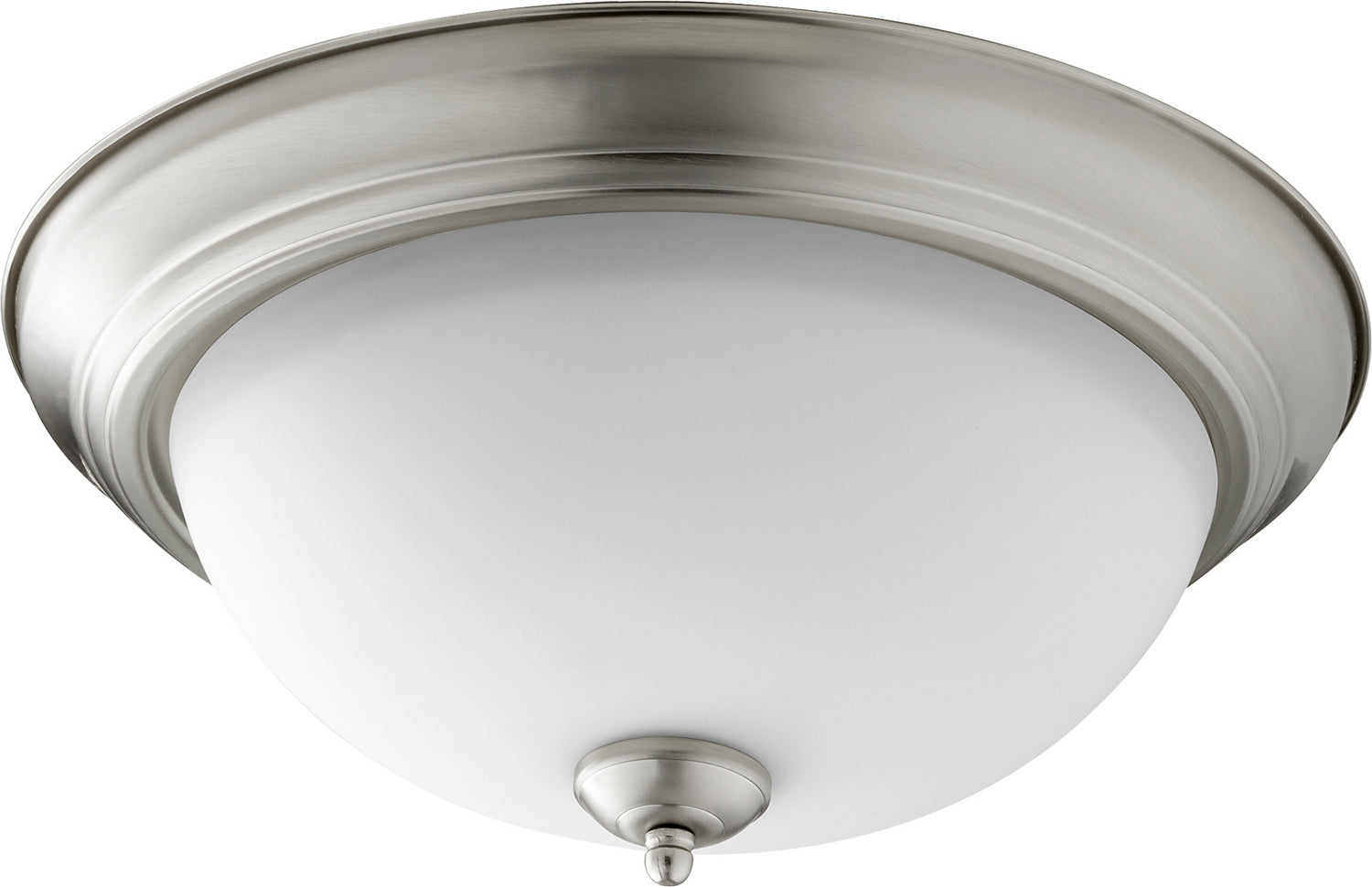 Quorum - 3063-15-65 - Three Light Ceiling Mount - 3063 Ceiling Mounts - Satin Nickel|Satin Opal