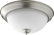 Quorum - 3063-15-65 - Three Light Ceiling Mount - 3063 Ceiling Mounts - Satin Nickel|Satin Opal