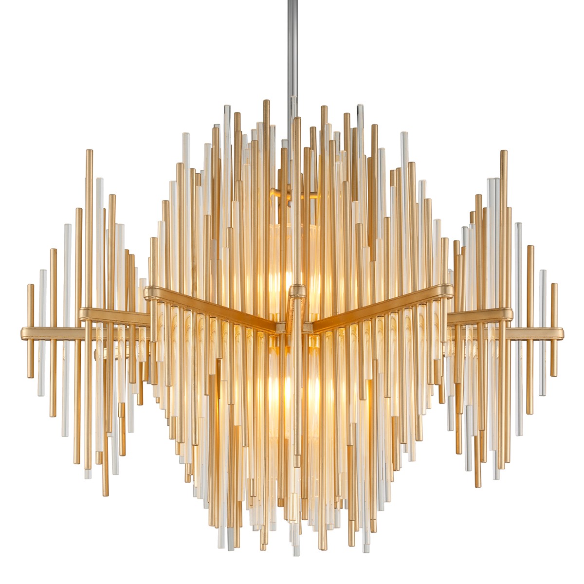 Corbett Lighting - 238-43-GL/SS - Two Light Chandelier - Theory - Gold Leaf/Stainless Steel