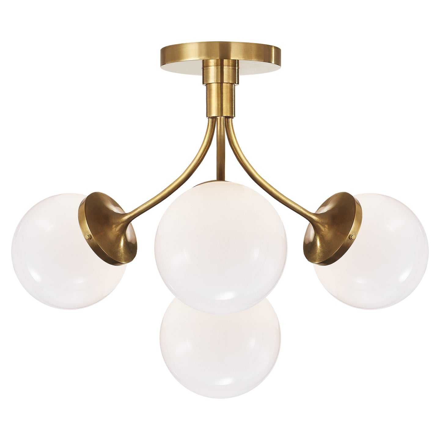 Visual Comfort Signature - KS 4407SB-WG - Four Light Semi Flush Mount - Prescott - Soft Brass