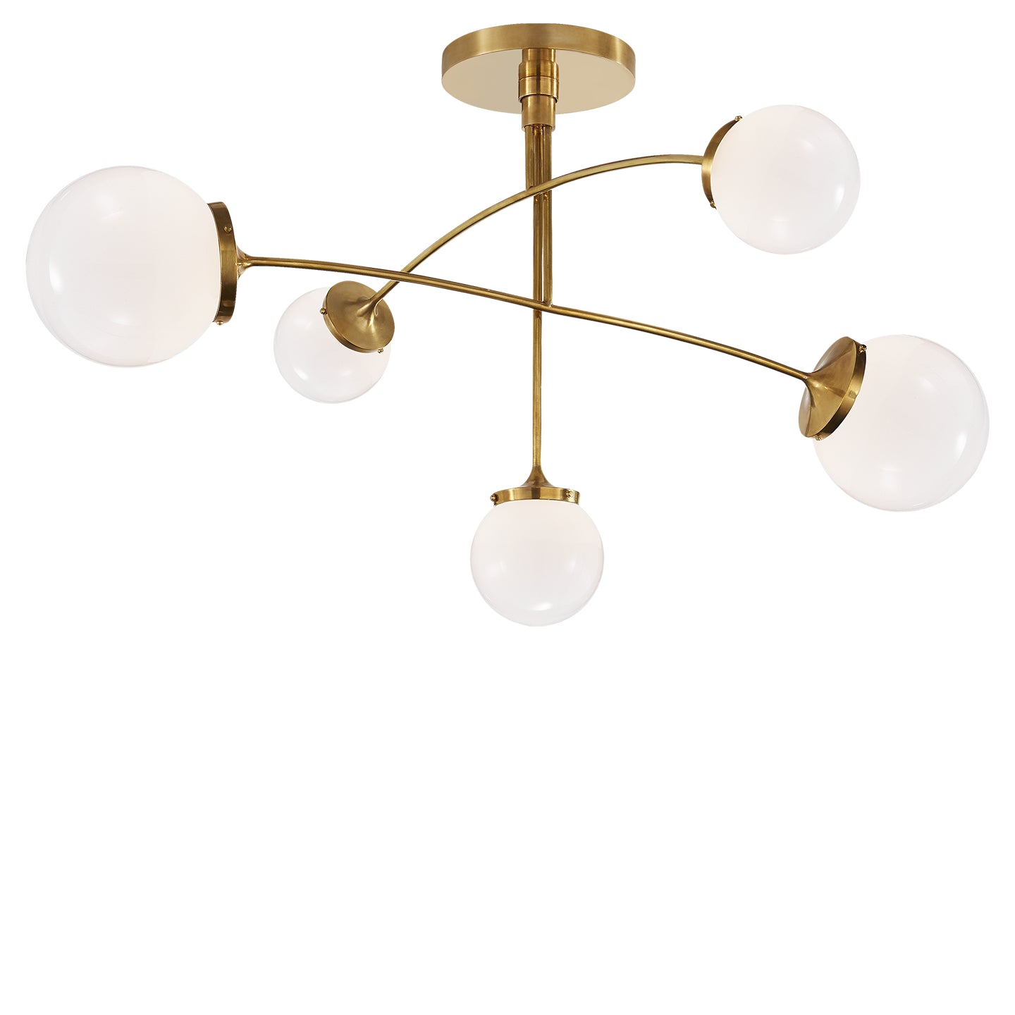Visual Comfort Signature - KS 5403SB-WG - Five Light Chandelier - Prescott - Soft Brass
