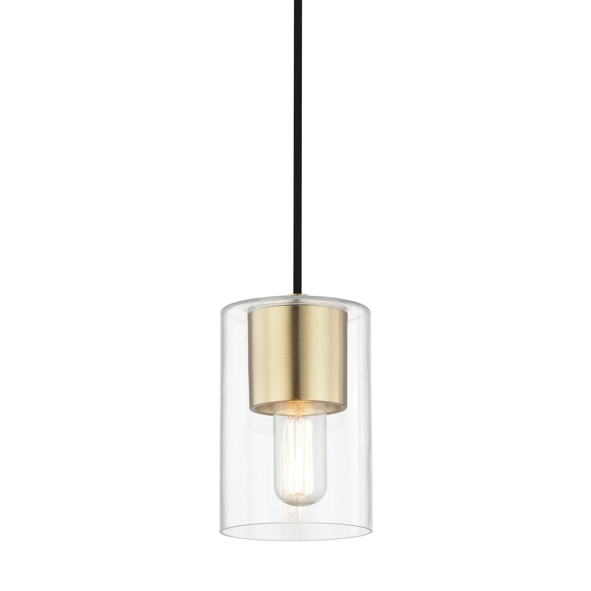 Mitzi - H135701-AGB - One Light Pendant - Lula - Aged Brass
