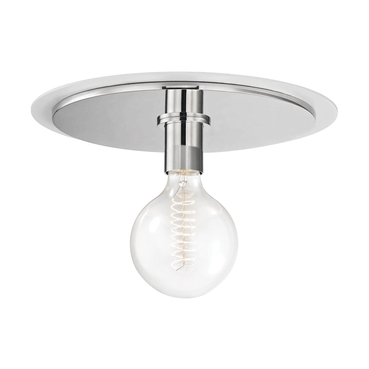 Mitzi - H137501L-PN/WH - One Light Flush Mount - Milo - Polished Nickel/White