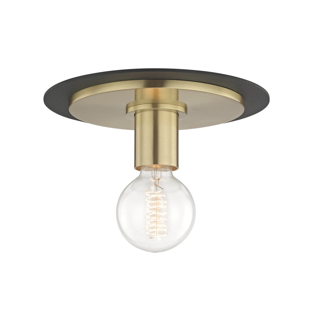 Mitzi - H137501S-AGB/BK - One Light Flush Mount - Milo - Aged Brass/Black