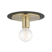 Mitzi - H137501S-AGB/BK - One Light Flush Mount - Milo - Aged Brass/Black