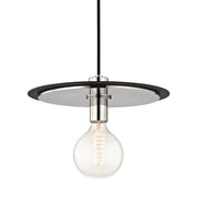 Mitzi - H137701L-PN/BK - One Light Pendant - Milo - Polished Nickel/Black