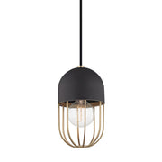 Mitzi - H145701-AGB/BK - One Light Pendant - Haley - Aged Brass/Black
