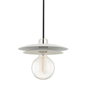 Mitzi - H175701L-PN/WH - One Light Pendant - Milla - Polished Nickel/White
