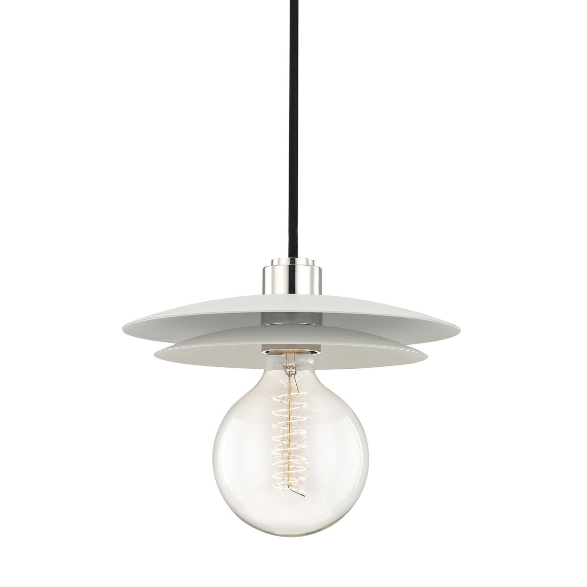 Mitzi - H175701L-PN/WH - One Light Pendant - Milla - Polished Nickel/White