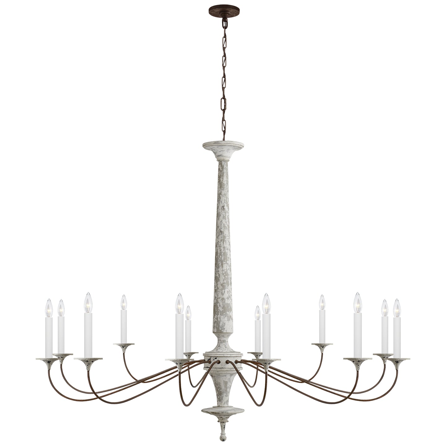 Visual Comfort Signature - SK 5350SWH/NR - 12 Light Chandelier - Bordeaux - Swedish White and Natural Rust
