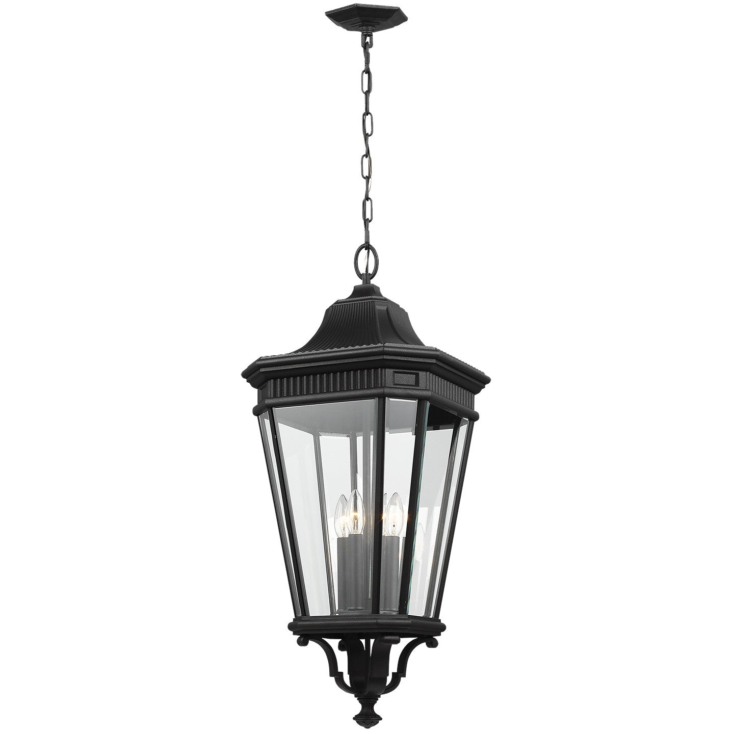 Generation Lighting - OL5414BK - Four Light Hanging Lantern - Cotswold Lane - Black
