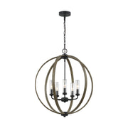 Visual Comfort Studio - OLF3294/5WOW/AF - Five Light Outdoor Chandelier - Allier - Weathered Oak Wood / Antique Forged Iron