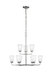 Generation Lighting - 3115209EN3-05 - Nine Light Chandelier - Kerrville - Chrome