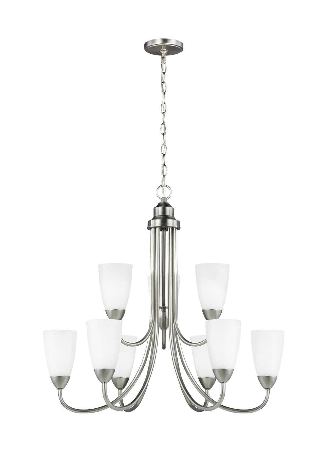 Generation Lighting - 3120209-962 - Nine Light Chandelier - Seville - Brushed Nickel