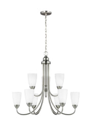 Generation Lighting - 3120209EN3-962 - Nine Light Chandelier - Seville - Brushed Nickel
