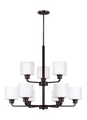 Generation Lighting - 3128809-710 - Nine Light Chandelier - Canfield - Bronze