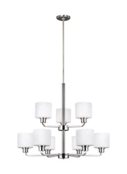 Generation Lighting - 3128809-962 - Nine Light Chandelier - Canfield - Brushed Nickel